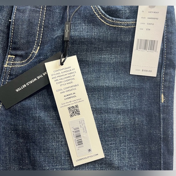 Liverpool Dark Blue Flare Jeans - Picture 5 of 9